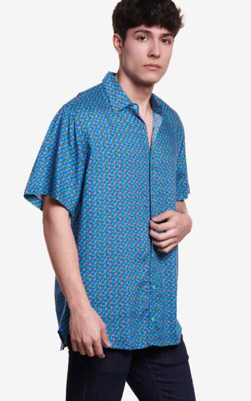 camisa de hombre en colores azules